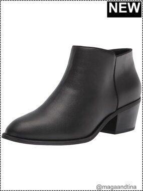 Women's Faux Leather Ankle Boots with Side Zipper, 2" Heel